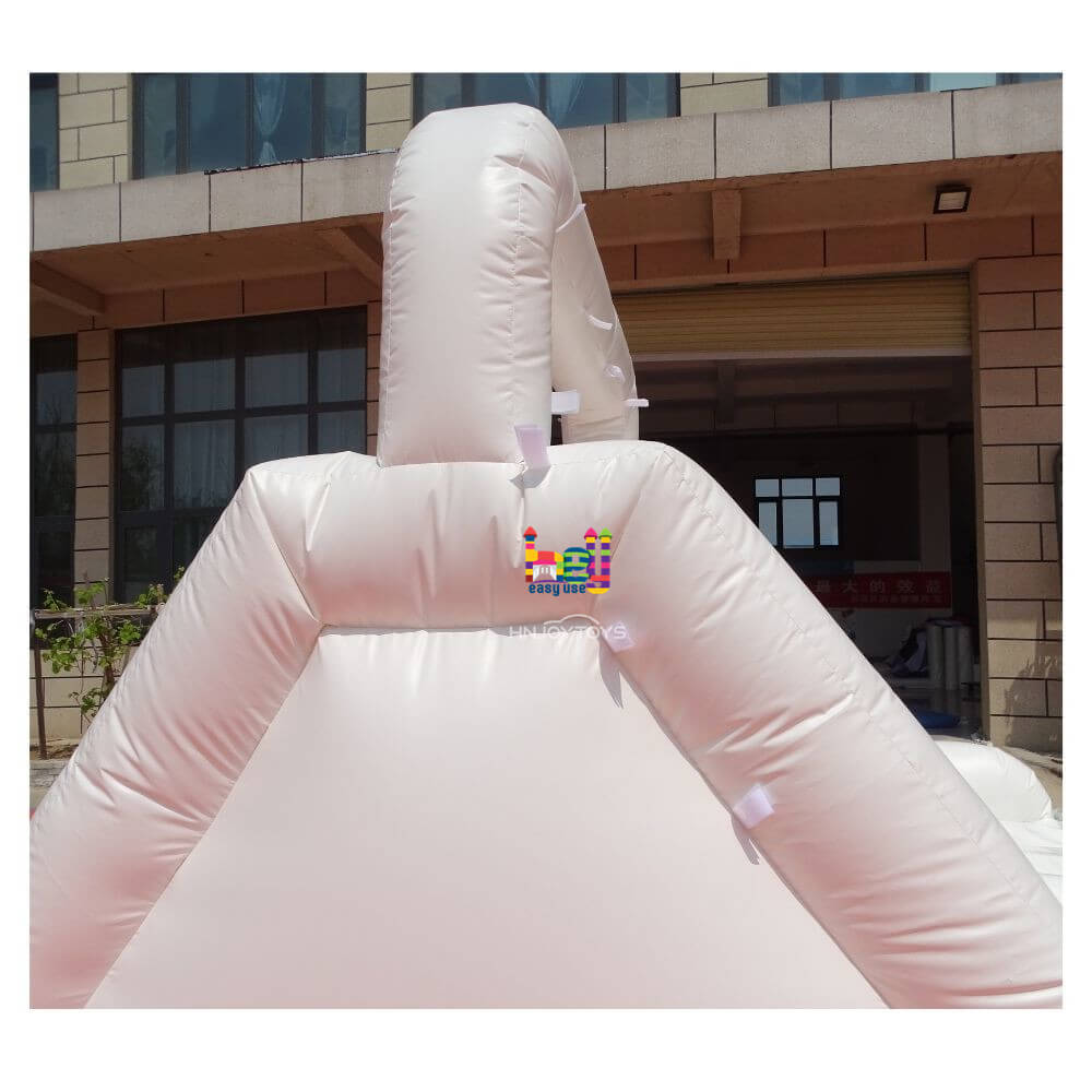 white inflatable bounce house step slide