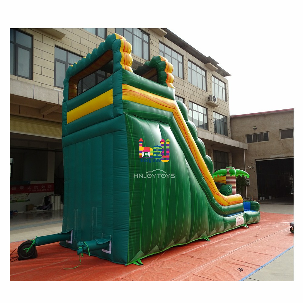 summer playing inflatable bounce castle with water slide