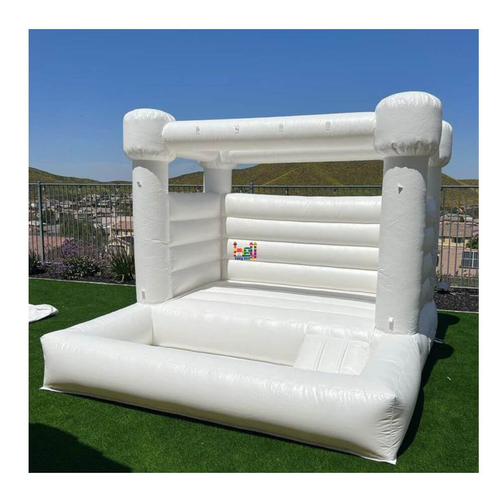 commercial rental inflatable white bounce house kids 