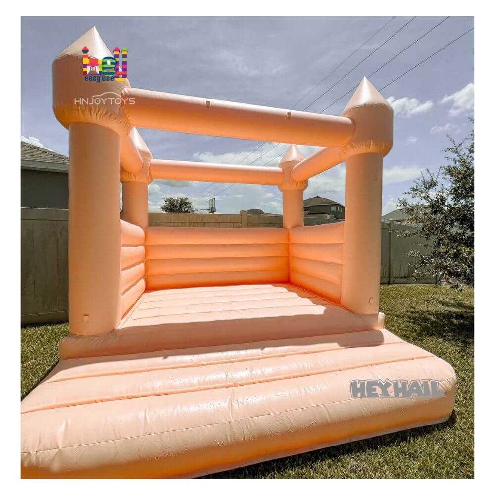 Pastel Beige Bounce House Castle