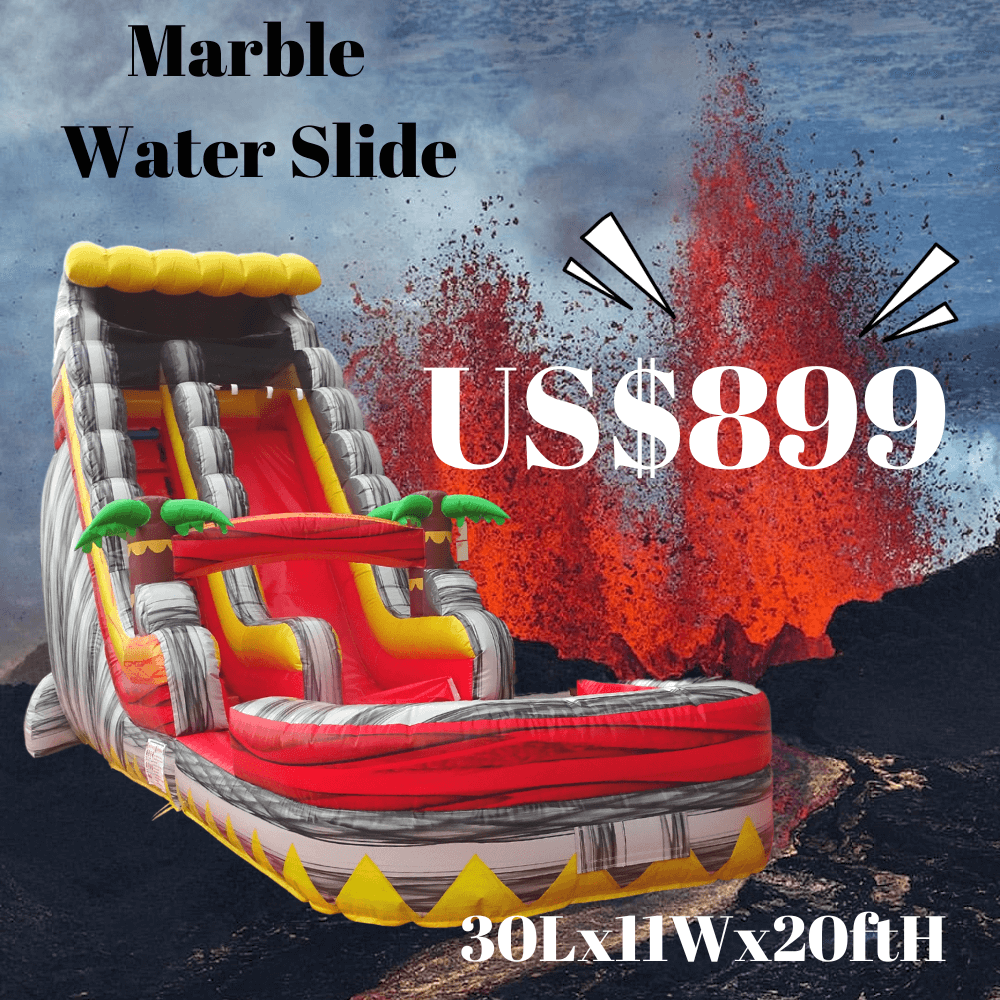 Commercial PVC Marble Inflatable Water Slide Inflatable Bounce House For Party Rental