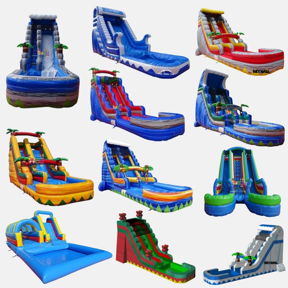 Commercial PVC Marble Inflatable Water Slide Inflatable Bounce House For Party Rental