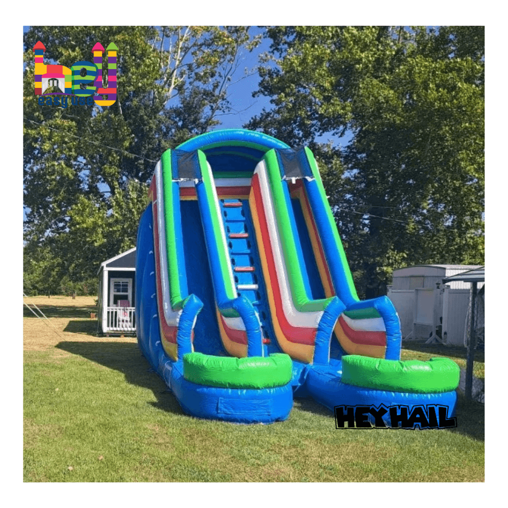 wave inflatable dry and water slide