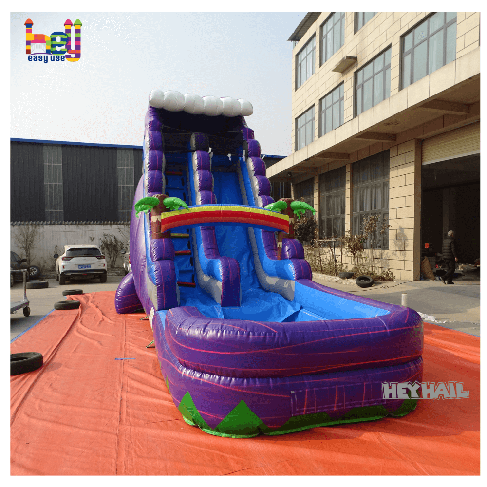 Hey Easy Use Inflatable Water Slide With Water Pool