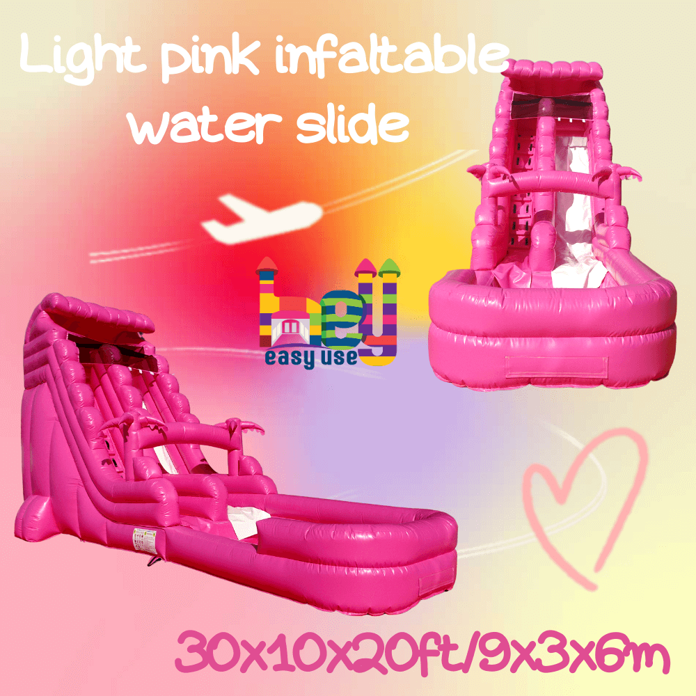 Pink Inflatable Water Slide Swimming Pool