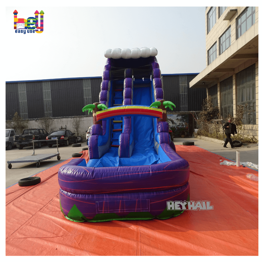 Hey Easy Use Inflatable Water Slide With Water Pool