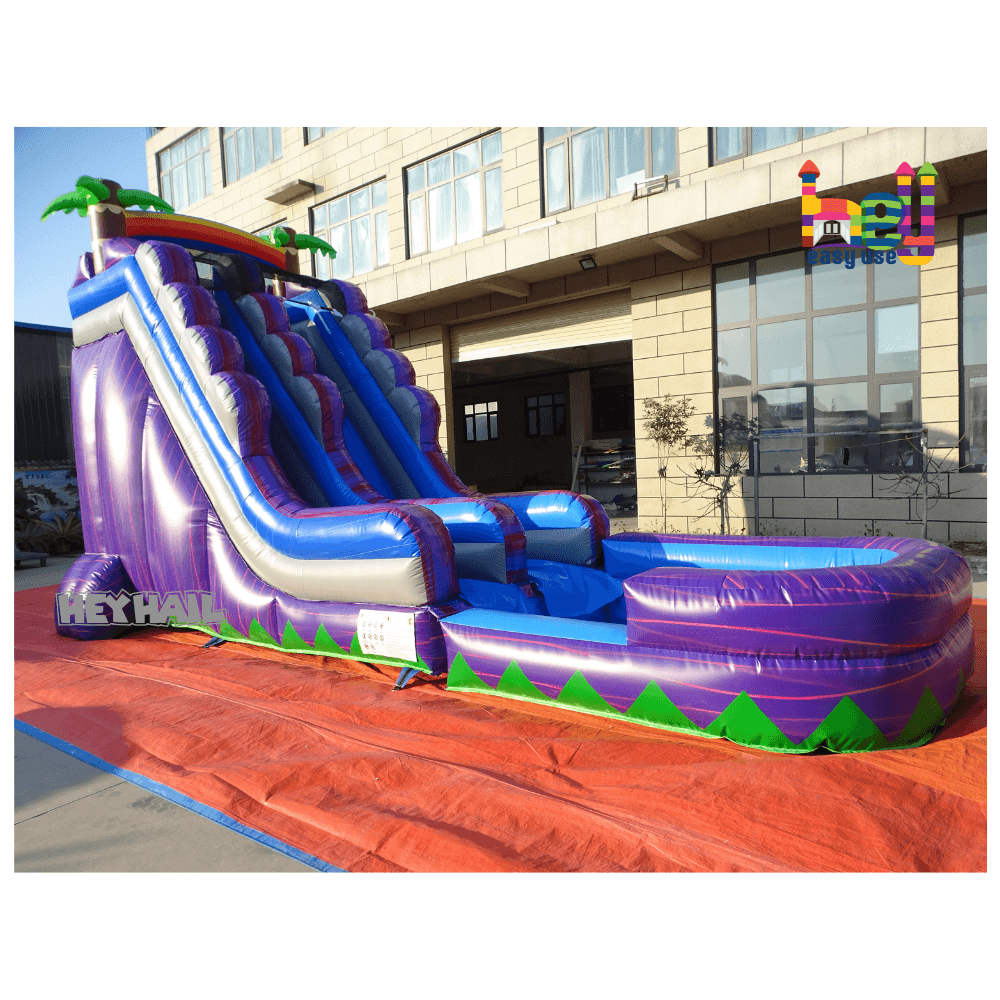 Outdoor Huge Inflatable Water Slide Pool Commercial Cheap For Kid Adult Jumping Palm Tree