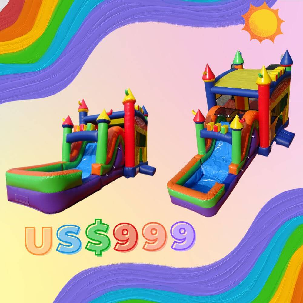 Party Rentals PVC Rainbow Inflatable Bouncy Castle Inflatable Jumping Inflatable Bounce House