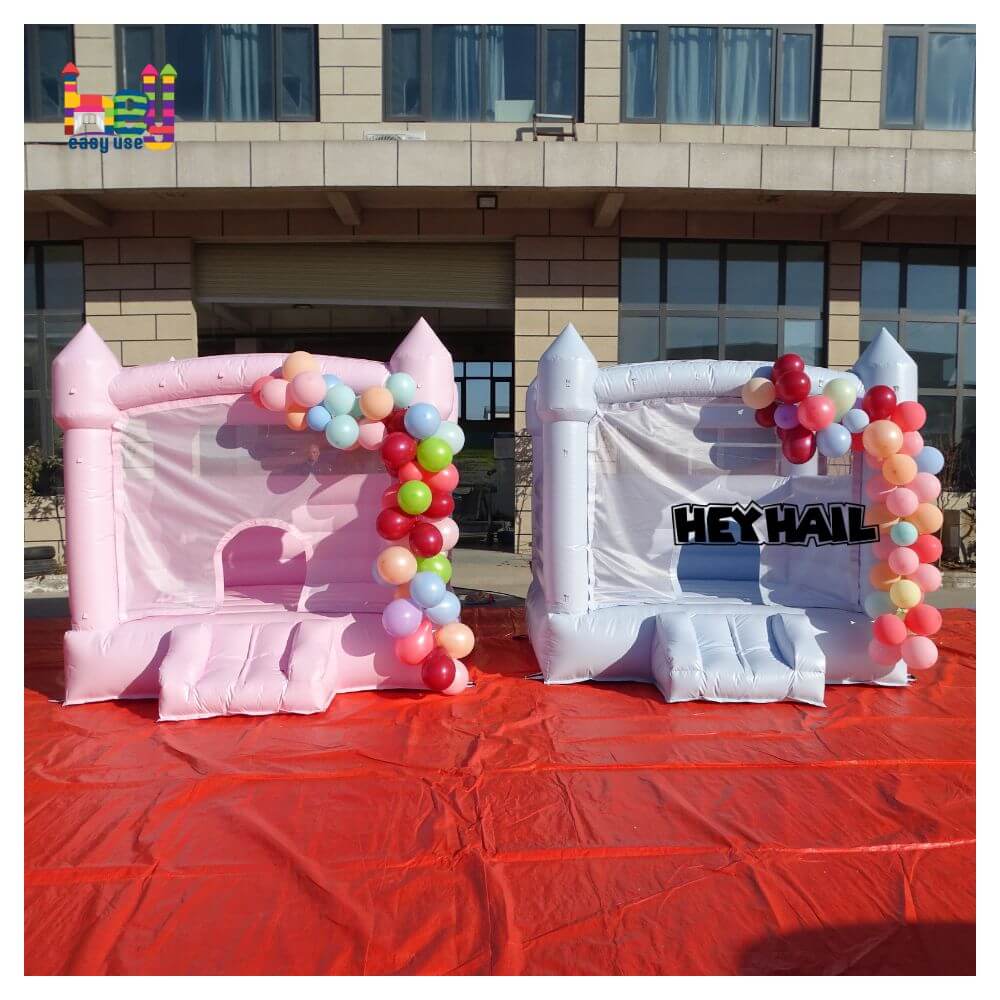 pastel bounce house wedding