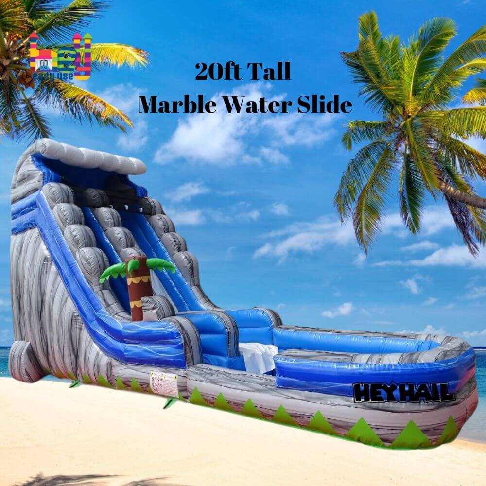 huge size marble gray inflatable water slide 