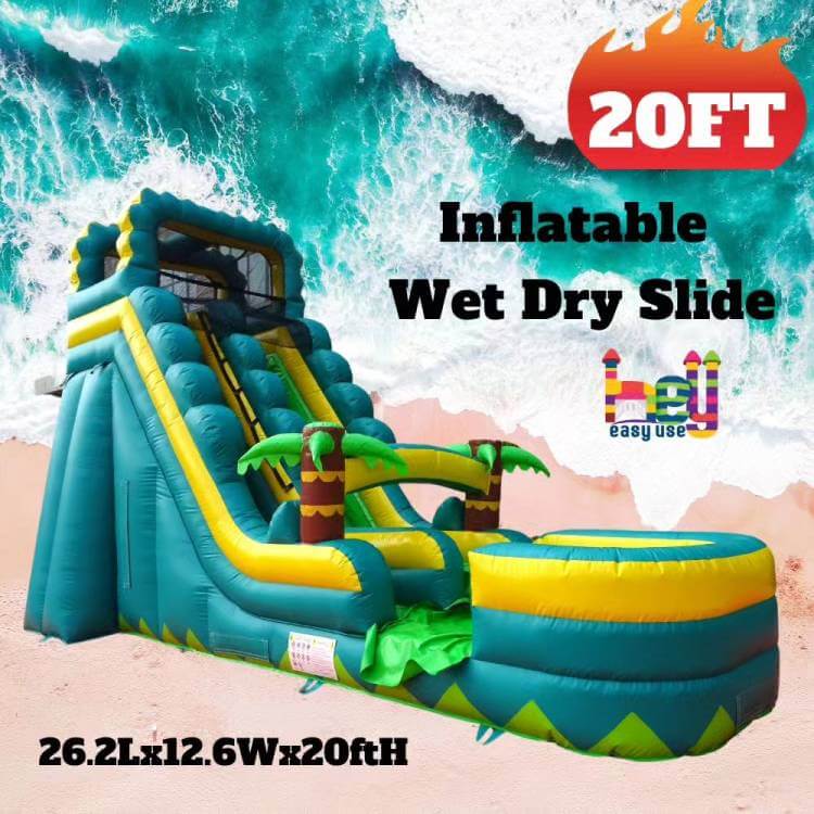 PVC Customized Inflatable Pool Water Slide For Kids Fun