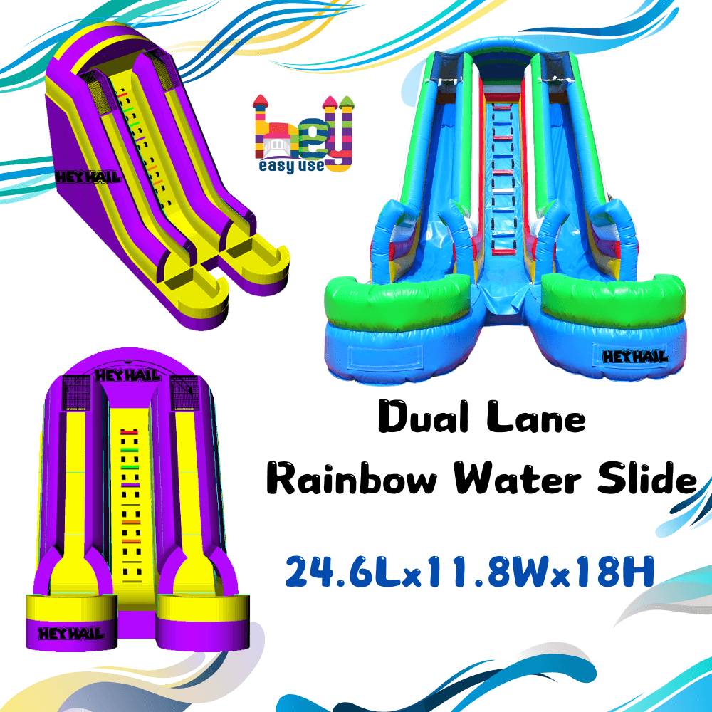 wave inflatable dry and water slide