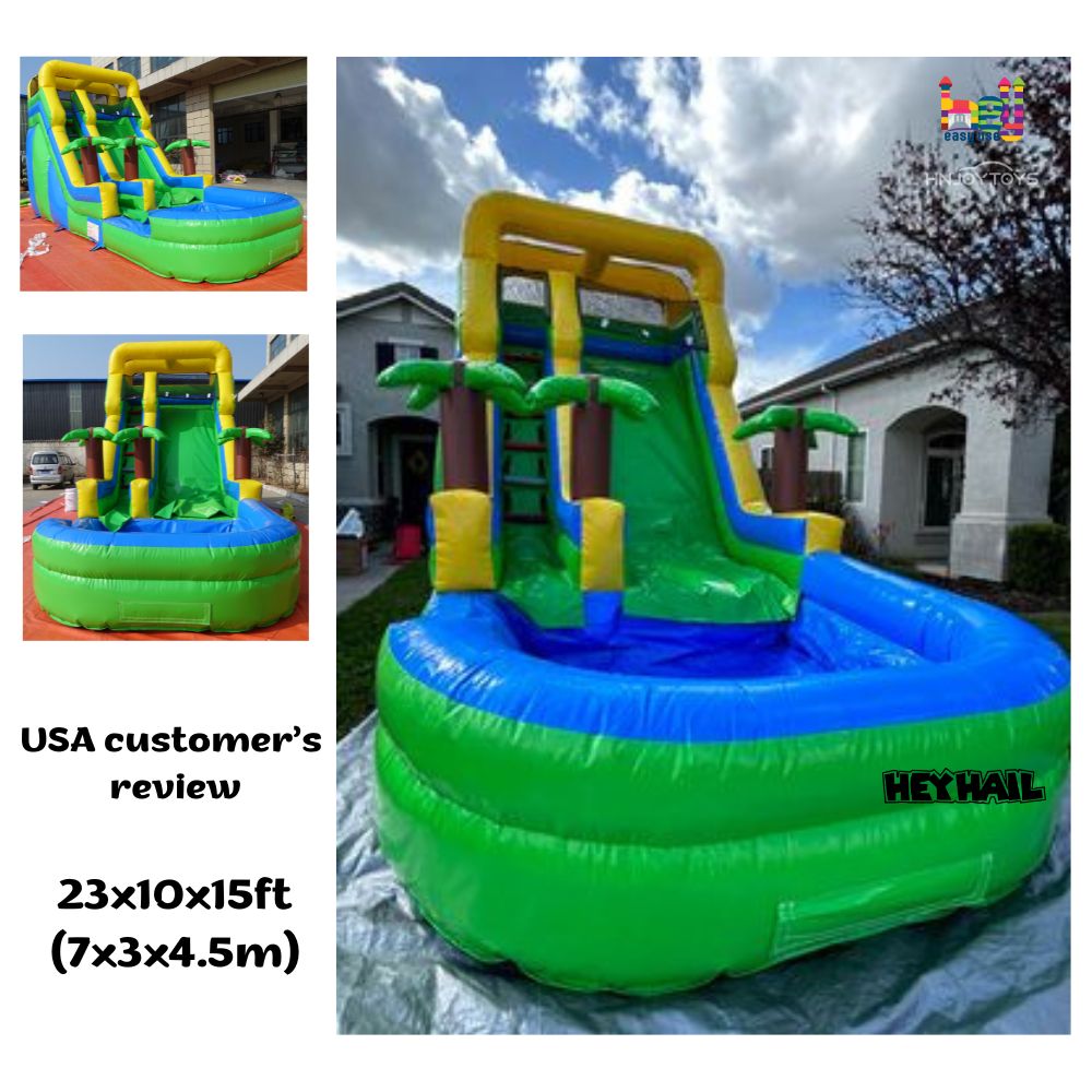 colorful lake inflatable water slides