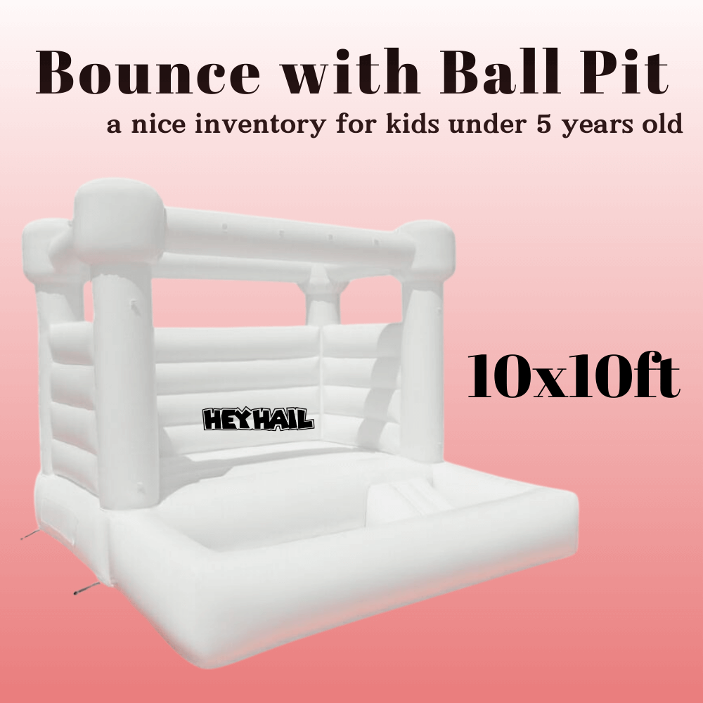 Party White Bounce House With Ball Pit For Sale