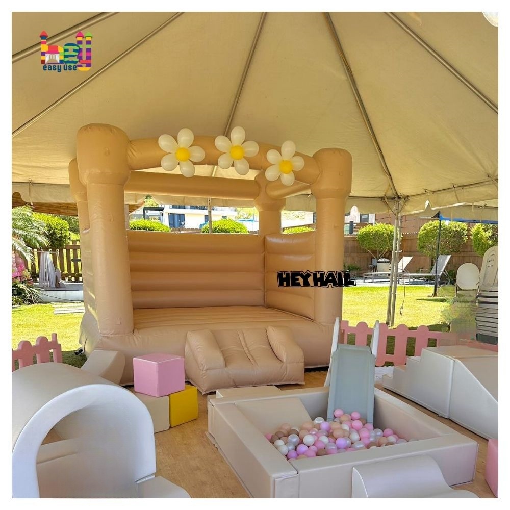 peach mini bouncy castle inflatable for kids