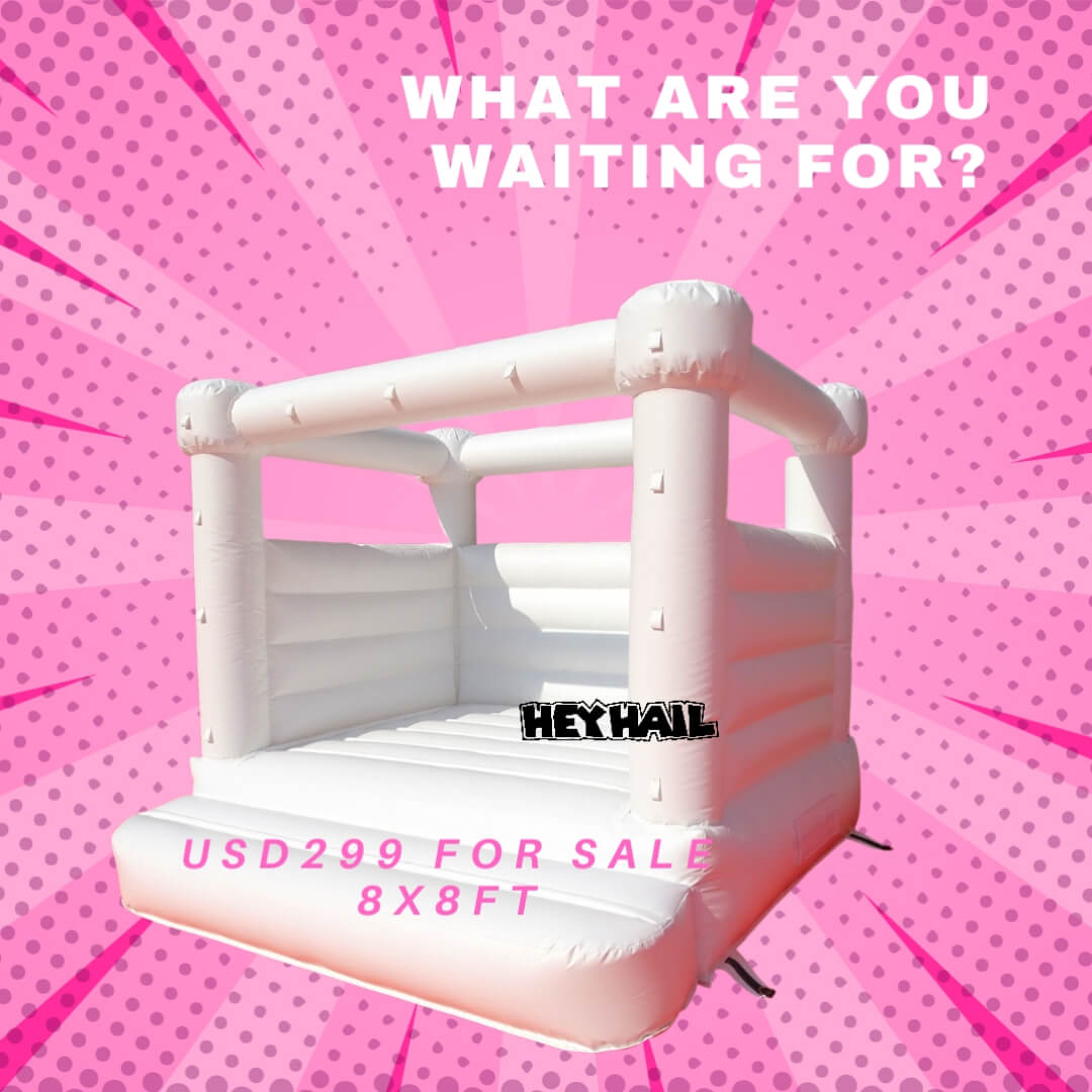 commercial white bounce house