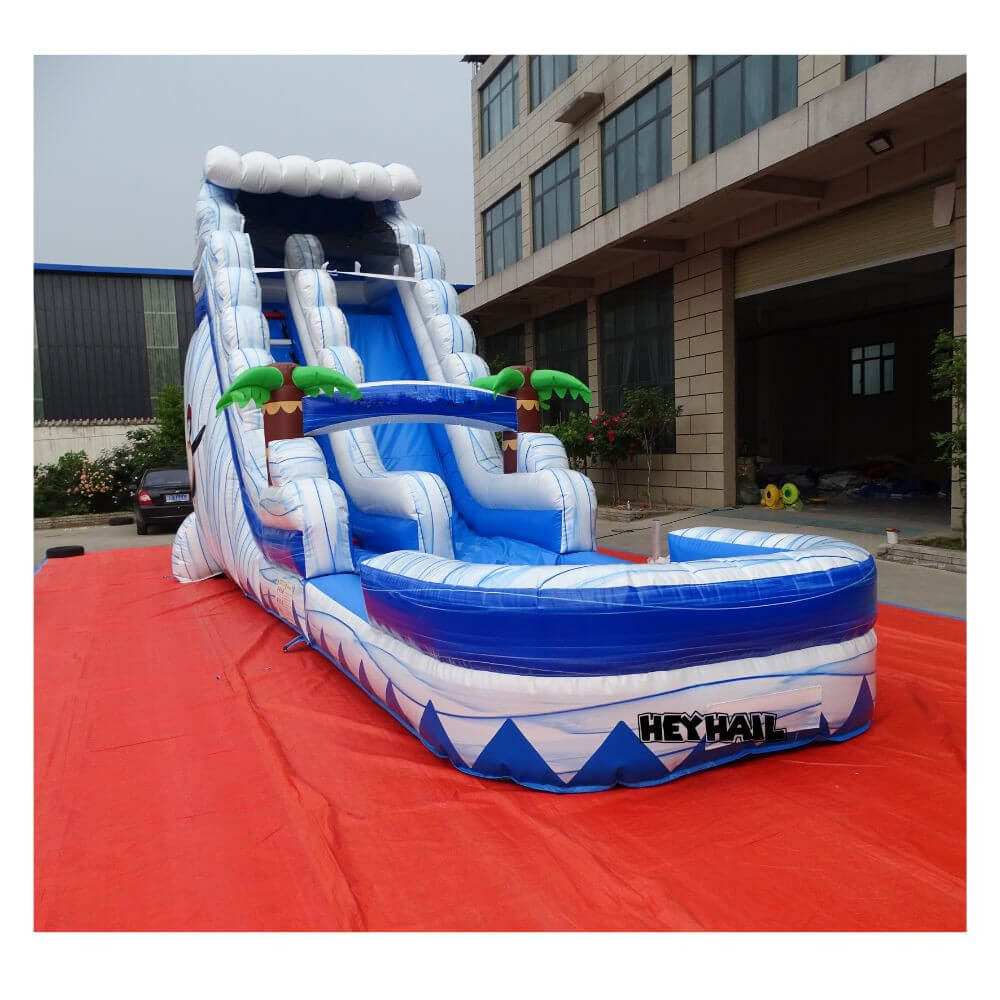 Commercial Huge Palm Tree Inflatable Wet Slide Inflatable Fun City Water Sliding