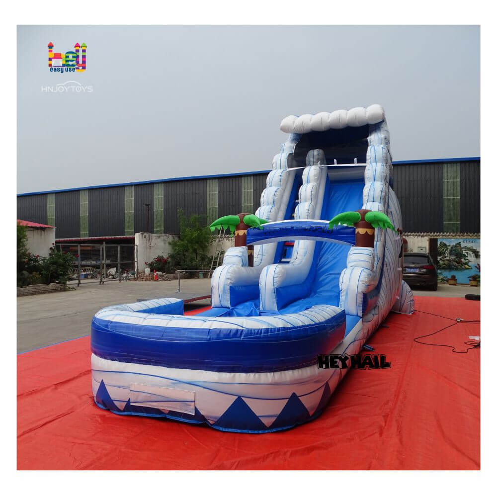 Commercial Huge Palm Tree Inflatable Wet Slide Inflatable Fun City Water Sliding