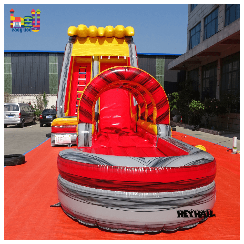 Volcano Theme Water Inflatable Pool Slides For Summer 