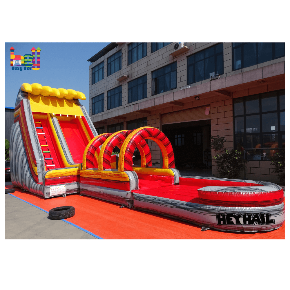 Volcano Theme Water Inflatable Pool Slides For Summer 