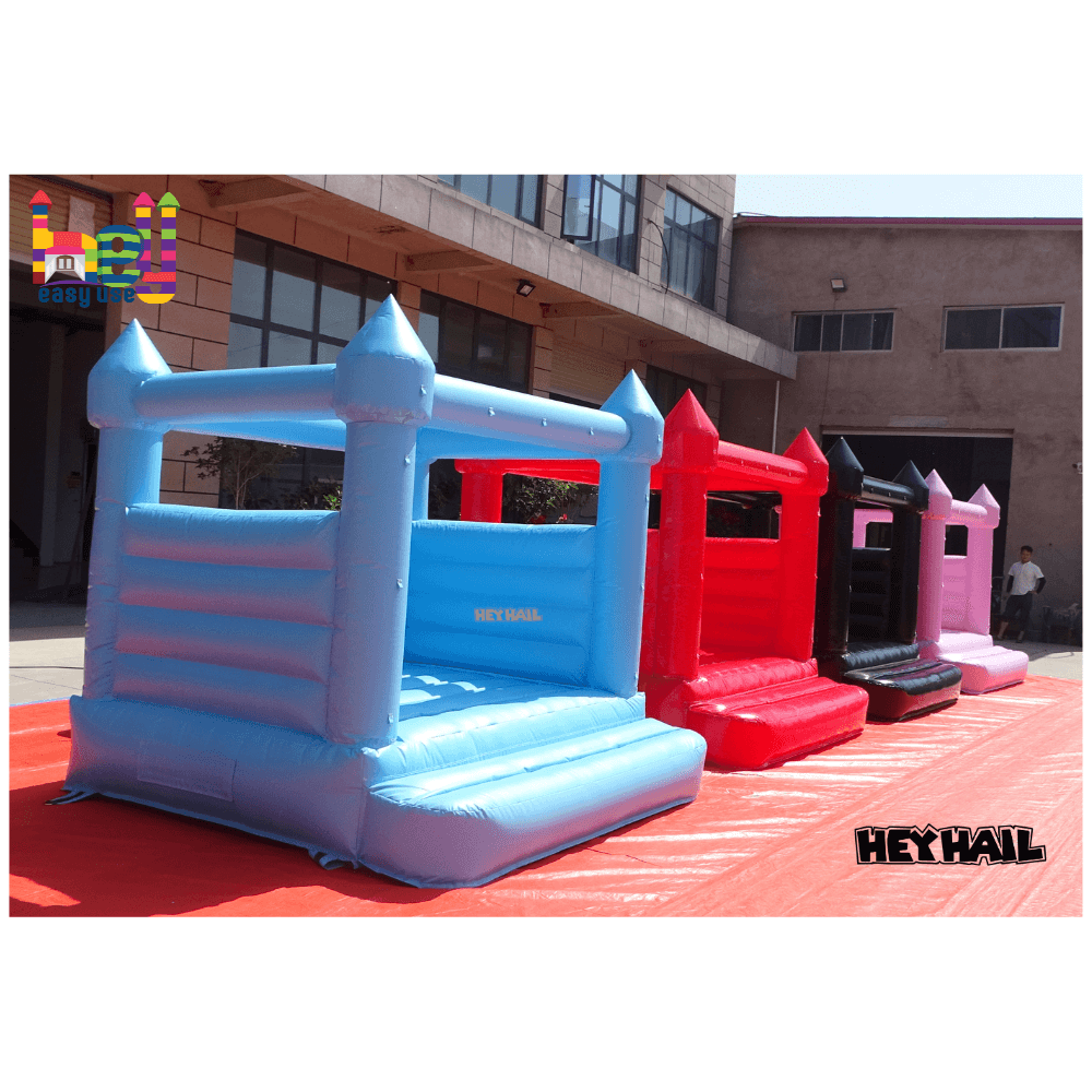 Pastel blue inflatable bounce house mini bouncy castle jumper slide sky blue inflatable bouncer