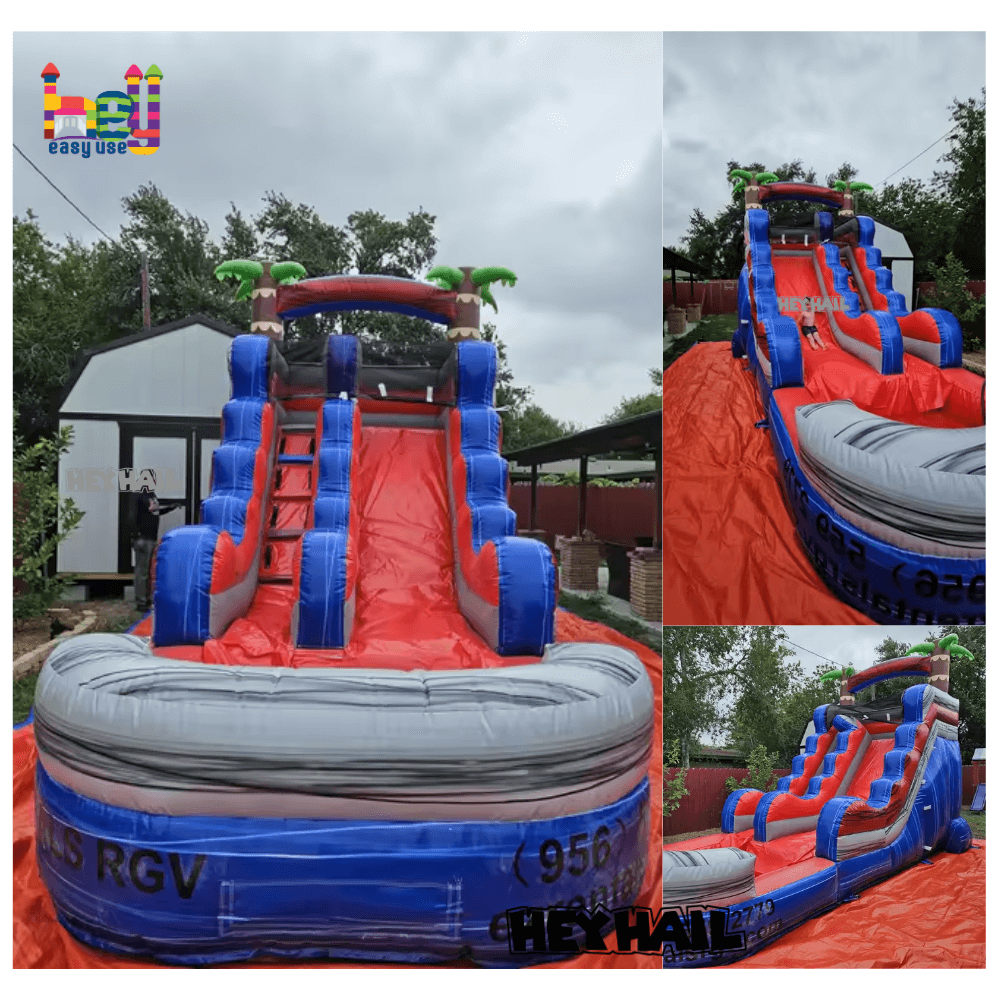 outdoor 14ft backyard inflatable water slides