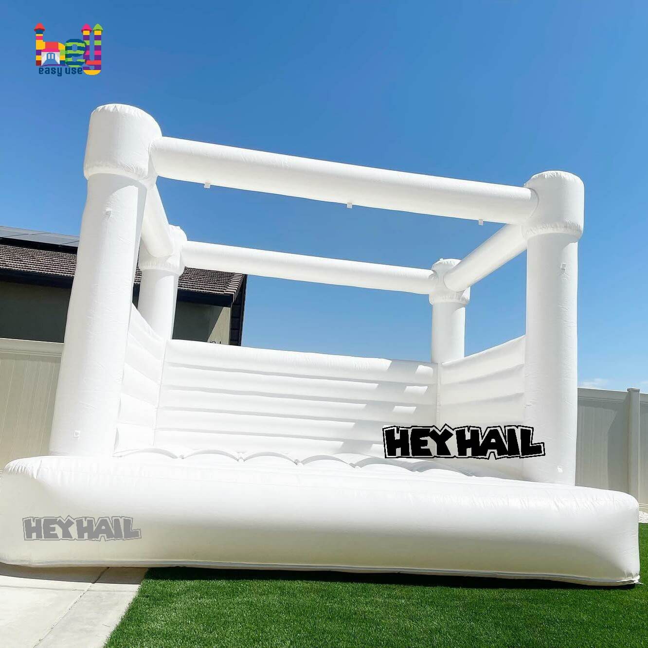 commercial grade PVC inflatable white bounce house professional