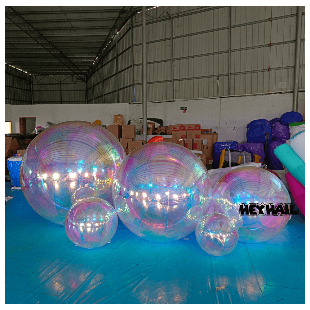 Hot inflatable iridecent mirror balls 