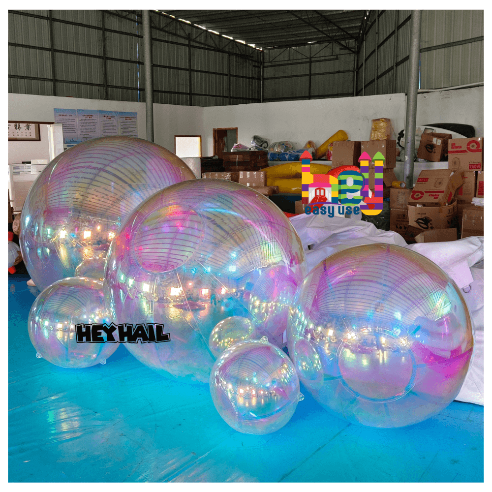 Hot inflatable iridecent mirror balls 