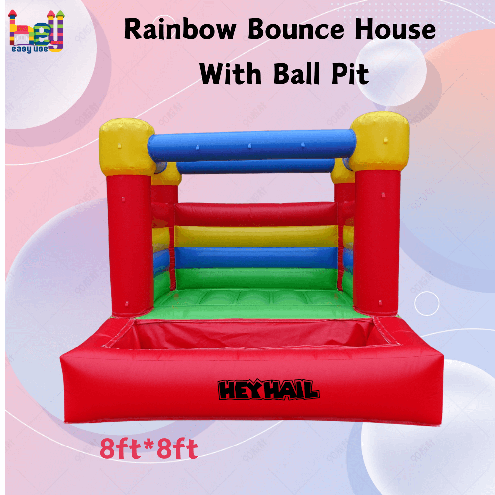 Rainbow Bounce House With Ball Pit