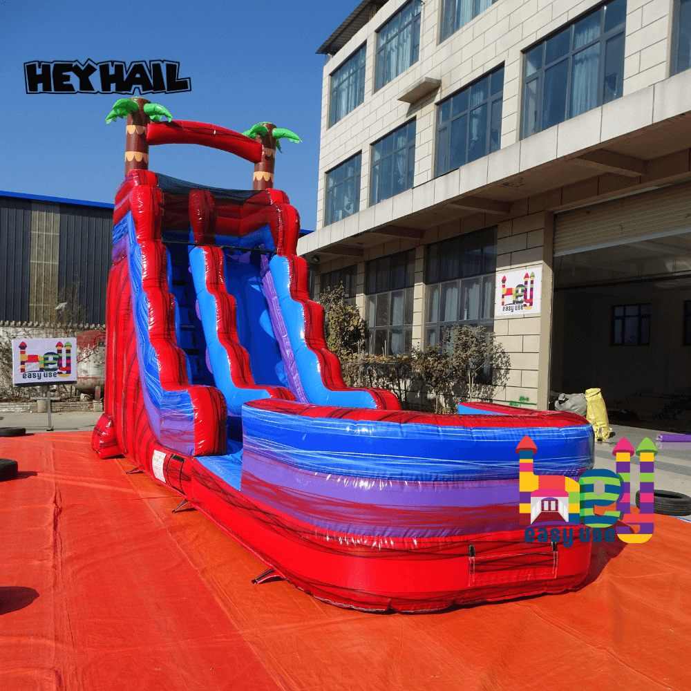 Outdoor Inflatable Water Slide With Pool For Promotion