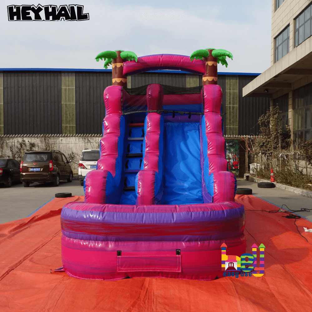 factory price PVC mini inflatable dry wet slide