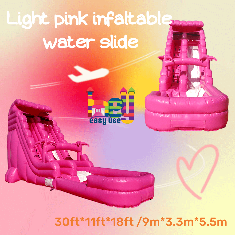 Pink Inflatable Water Slide Swimming Pool