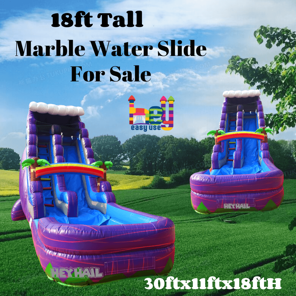 Hey Easy Use Inflatable Water Slide With Water Pool