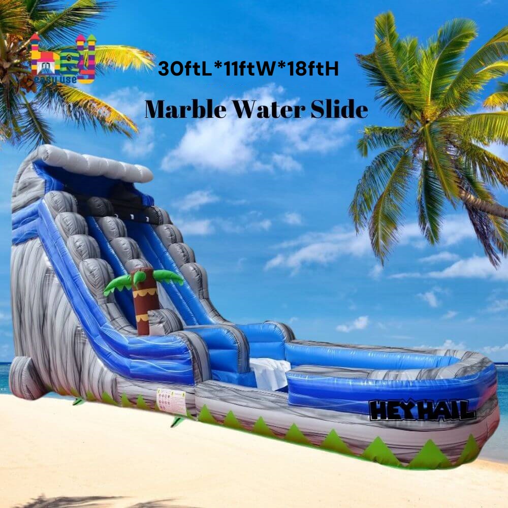 huge size marble gray inflatable water slide 