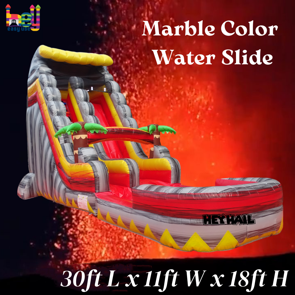 Commercial PVC Marble Inflatable Water Slide Inflatable Bounce House For Party Rental