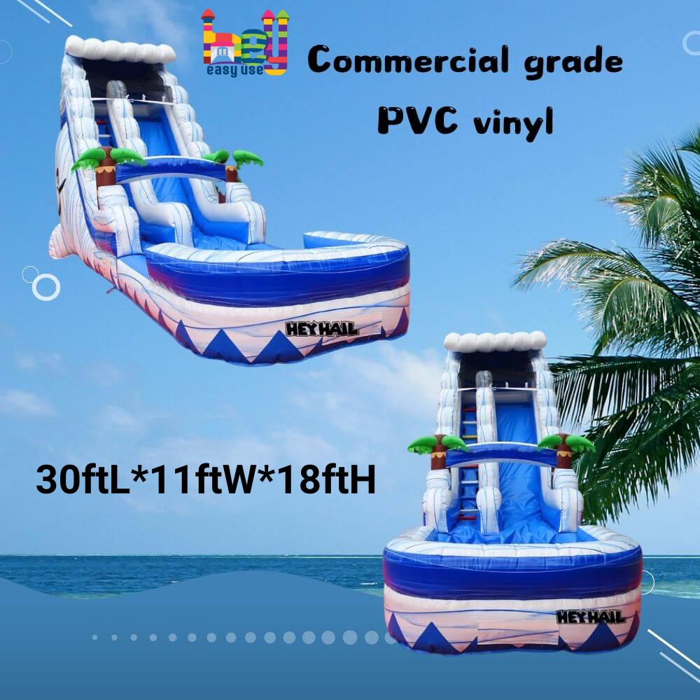 Commercial Huge Palm Tree Inflatable Wet Slide Inflatable Fun City Water Sliding