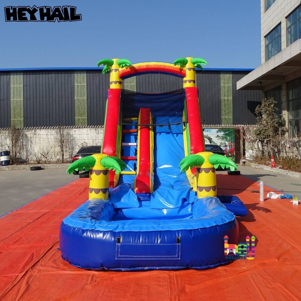 colorful outdoor mini inflatable water slide for kids