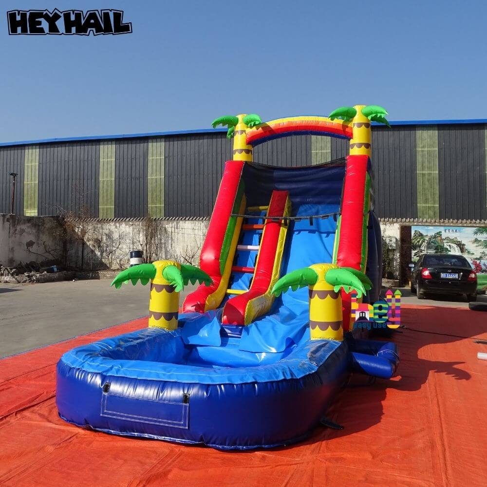 colorful outdoor mini inflatable water slide for kids