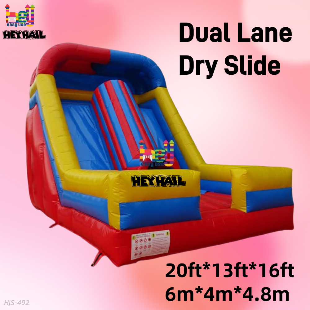 Classic Double Lane Inflatable Sliding Slide For Summer 