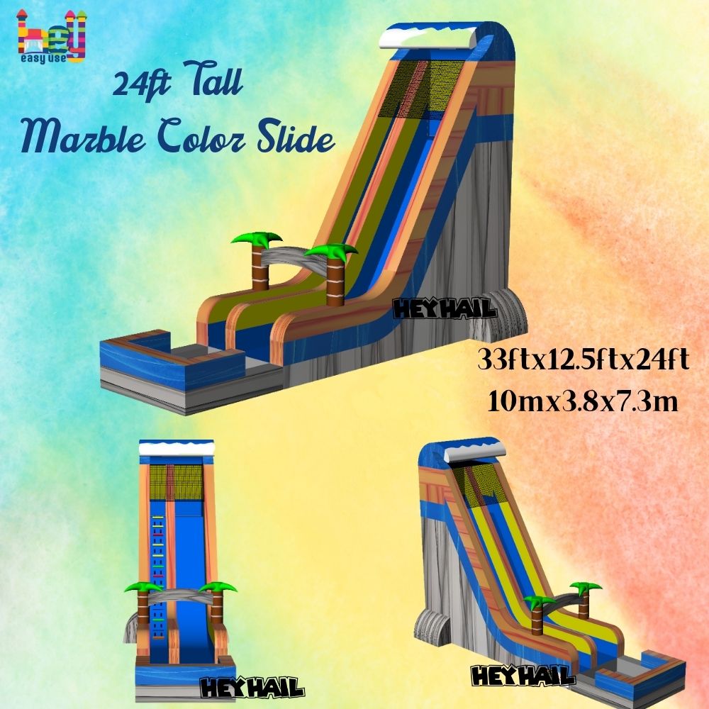 colorful inflatable slide park