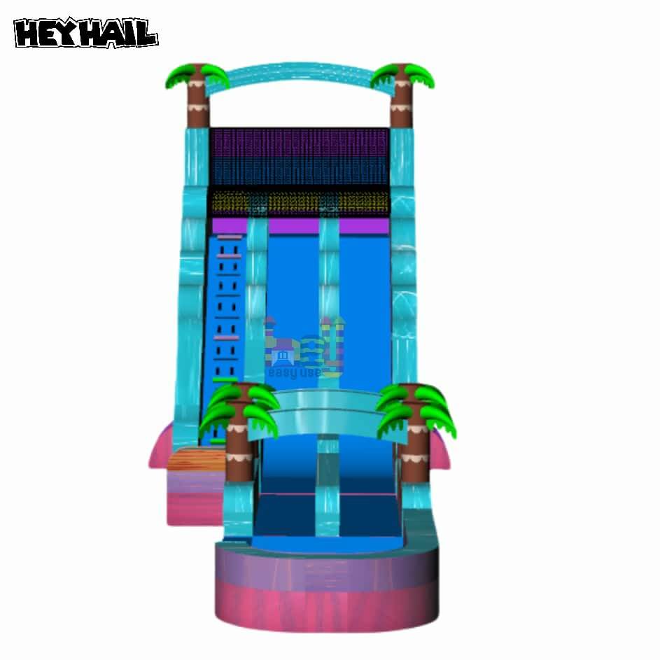colorful inflatable water park wet slides