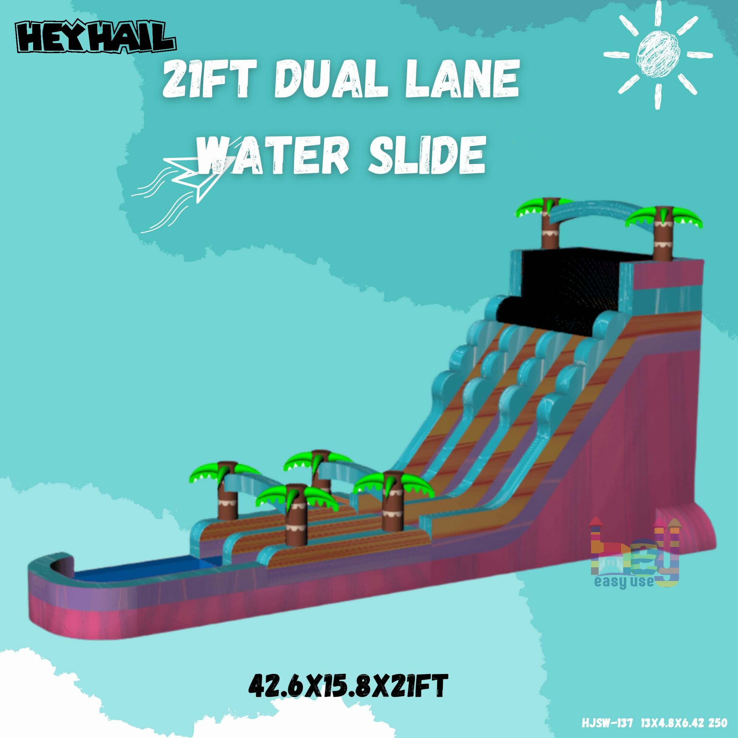 colorful inflatable water park wet slides