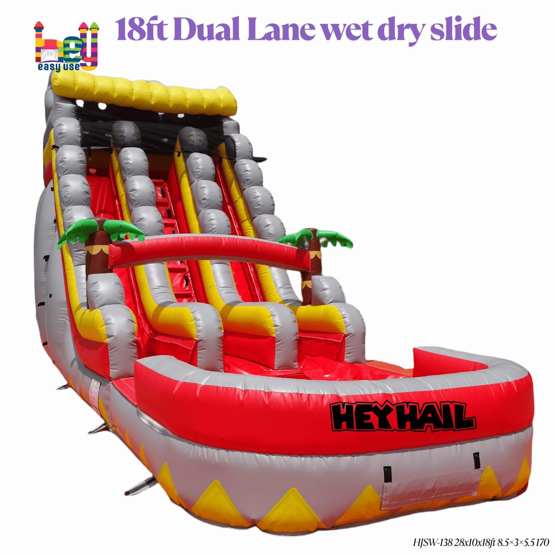 dual lane palm wet dry slide