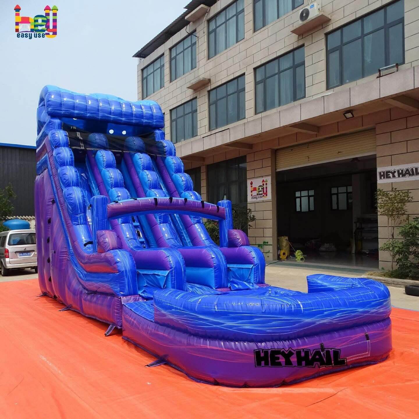 double lanes inflatable commercial water slide