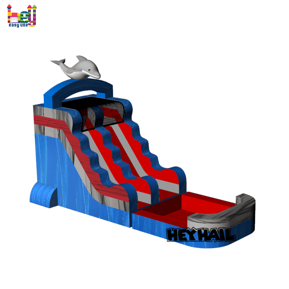 marble color dolphin water slide