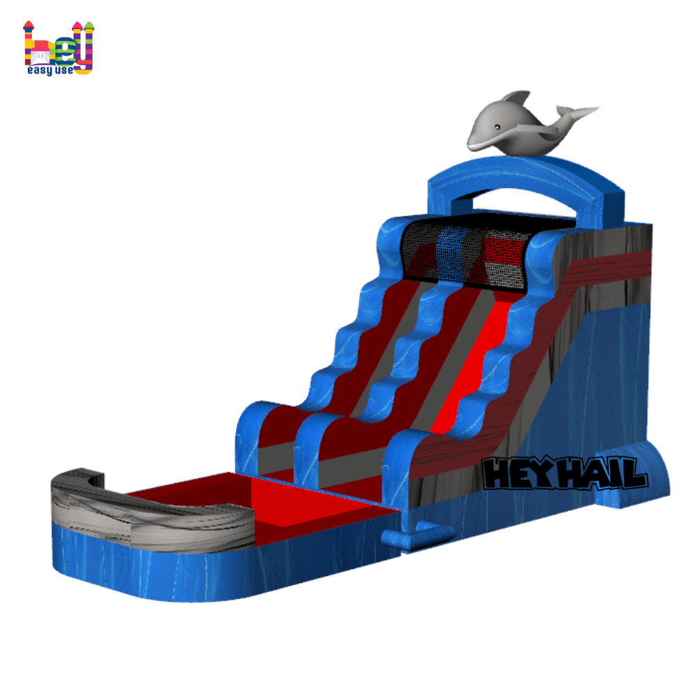marble color dolphin water slide