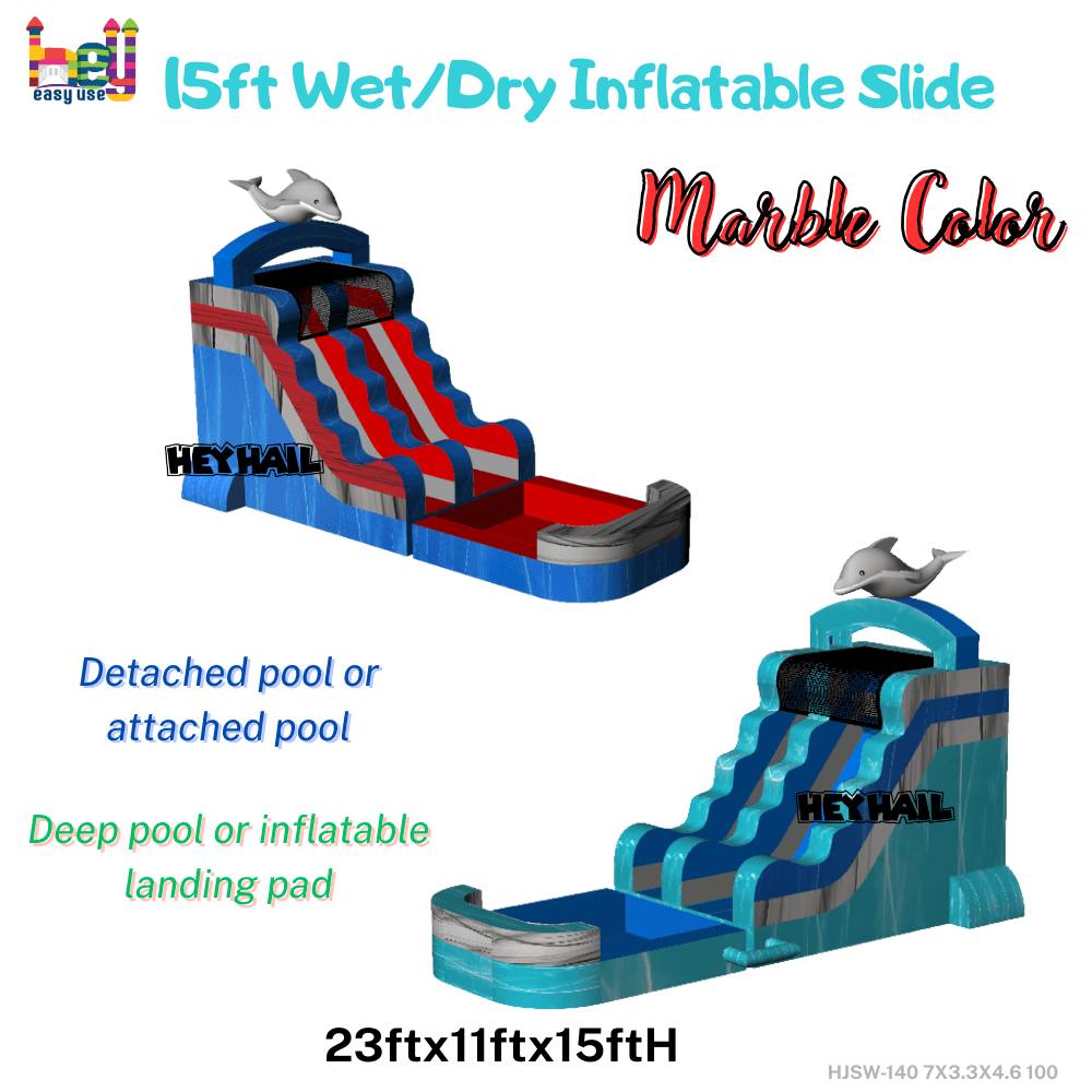 marble color dolphin water slide